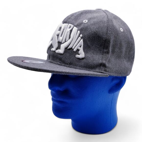 CALIFORNIA REPUBLIC Brand California Bear Embroidered Snapback Gray Cap - Picture 7 of 11